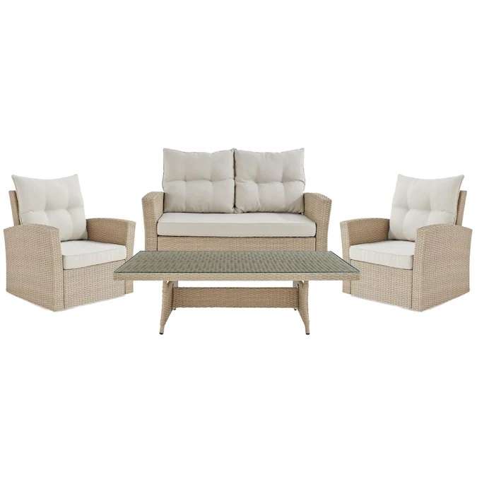 Luxury Outdoor Rattan Wicker Sofa Set – Weatherproof Patio Furniture for Garden & Terrace