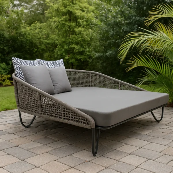 Outdoor Rope Patio Furniture Daybed (Grey