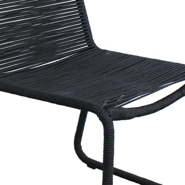 Modern 2-piece outdoor rope patio dining chairs with sturdy metal frame and weather-resistant design.