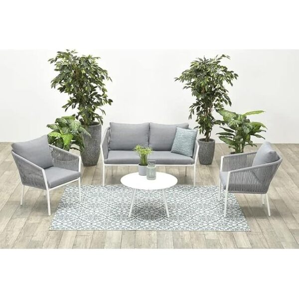 4-piece patio furniture set with rope sofa, chairs, and table for backyard, porch, or garden outdoor seating"