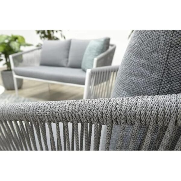 LOCCUS Patio Furniture Set, 4 Pieces Porch Backyard Garden Outdoor Furniture Rope Sofa Set and Table Conversation Set - Image 5