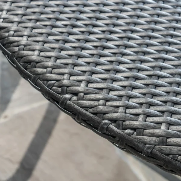 Black Outdoor Rattan Wicker Round Patio Table – stylish and durable for garden, balcony, or backyard dining.