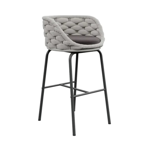 2-Piece Outdoor Rope Bar Chairs with durable frame and modern woven rope design