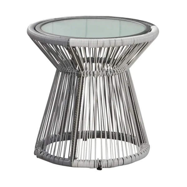 Outdoor Rope Double Tone 3-Piece Patio Set with Table and Cushions for Garden or Balcony