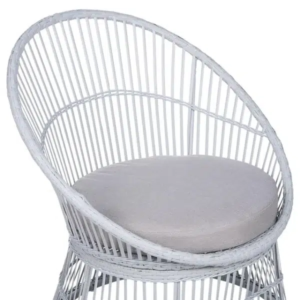 Outdoor rope patio set with glass top table, stylish seating for gardens, balconies, and patios.