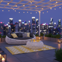 White Outdoor Rattan Wicker Daybed Set with Glass Table