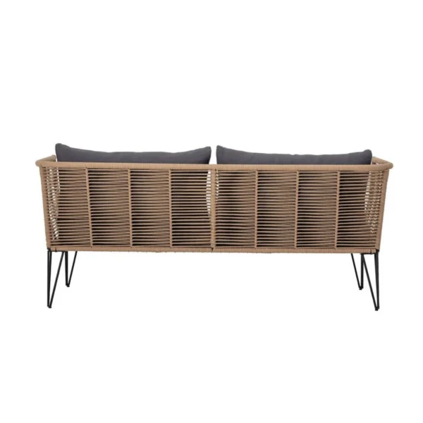 1-Piece Outdoor Rope Loveseat Sofa with Cushions for Patio, Garden, and Balcony