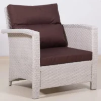 Outdoor All-Weather Wicker Single Seater Sofa with Cushions – Durable Patio Chair for Garden, Balcony, or Terrace