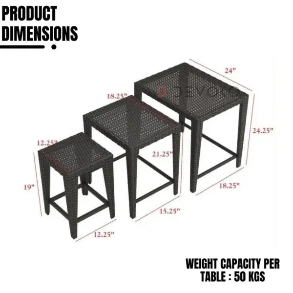 "3-piece dark brown wicker garden bistro set with two chairs and a round table, perfect for outdoor patio or balcony use"