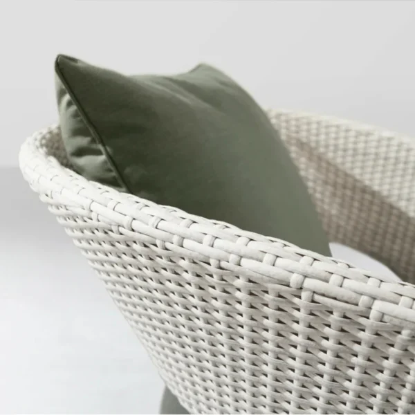 Outdoor White Rattan Wicker Sofa Chairs with Glass Top Table for Patio, Garden, and Balcony