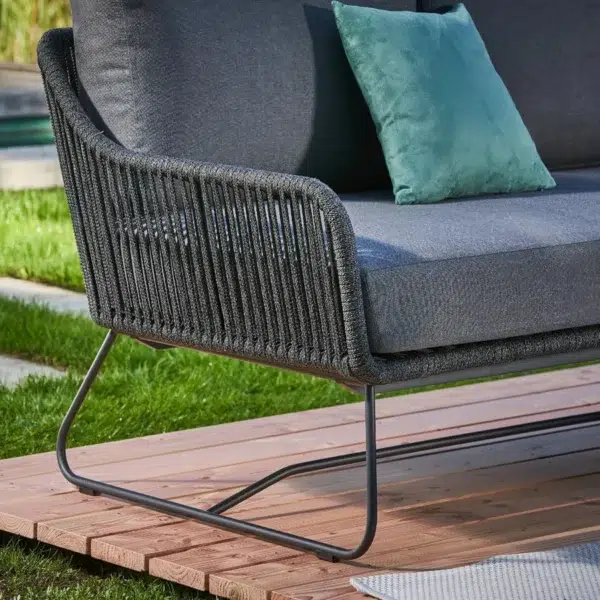 Modern 5-Seater L-Shape Outdoor Rope Sofa Set with Cushions for Patio, Garden, or Balcony