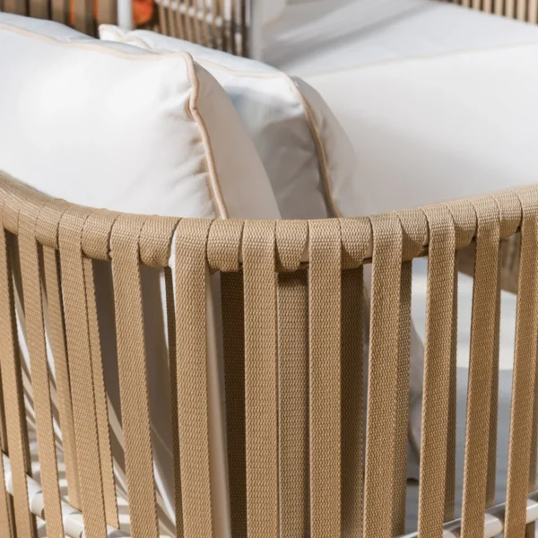 All-Weather Patio Rope Sofa Set with Glass Top Coffee Table for Outdoor Living