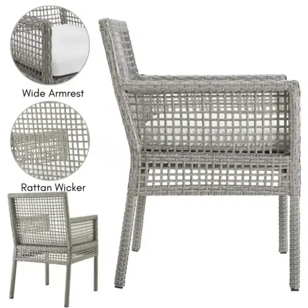 “1-Piece Outdoor Rattan Wicker Patio Dining Chair with weather-resistant frame and cushioned seat for patio or garden use”