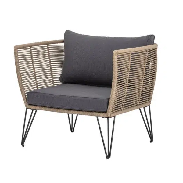 Outdoor Rope Single Seater Patio Sofa with Cushion – Modern Outdoor Furniture