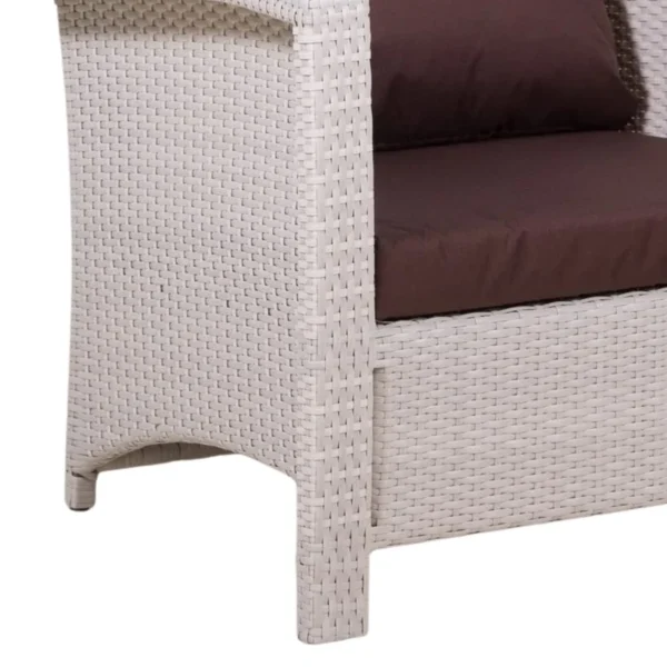 Outdoor All-Weather Wicker Single Seater Sofa with Cushions – Durable Patio Chair for Garden, Balcony, or Terrace