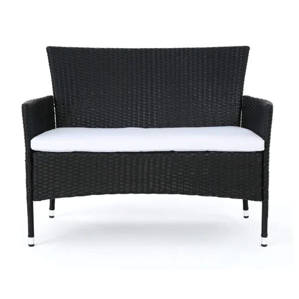 “2-Piece Outdoor Rattan Wicker Loveseat Sofa with Cushions for Patio, Garden, or Balcony”