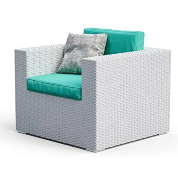 Elegant 1-Piece Outdoor Wicker Single Seater Sofa with Cushions for Patio or Garden
