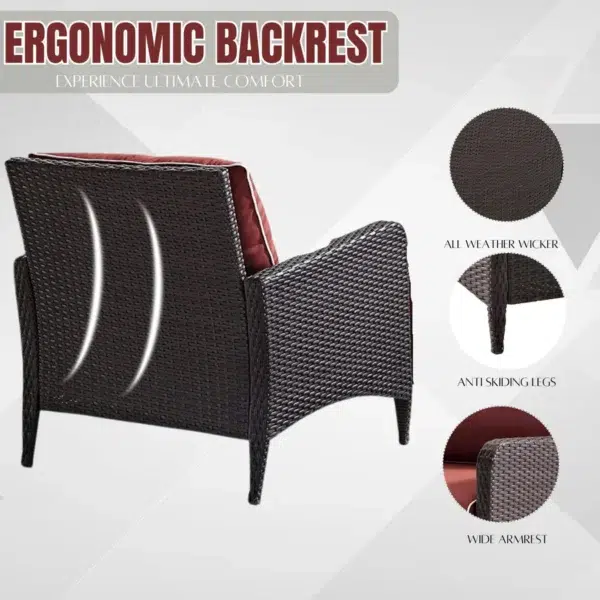 Outdoor 4-Piece Patio Wicker Furniture Set – Weather-Resistant Rattan Seating with Cushions