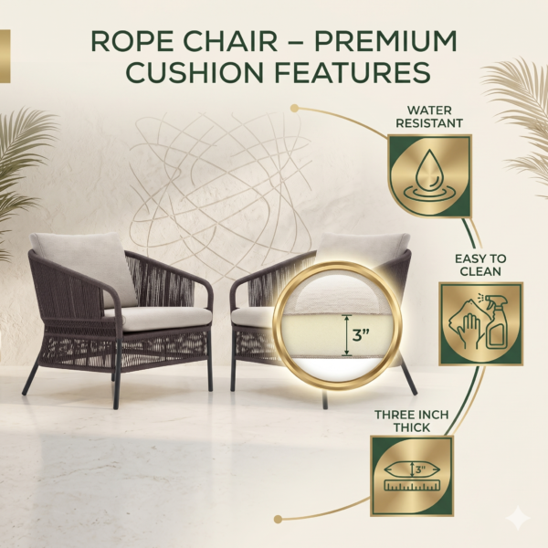 LOCCUS 2-Piece Outdoor Rope Single Seater Sofa {Black} - Image 4