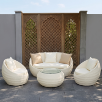LOCCUS 4-Piece Outdoor Rattan Wicker Patio Sofa Set White