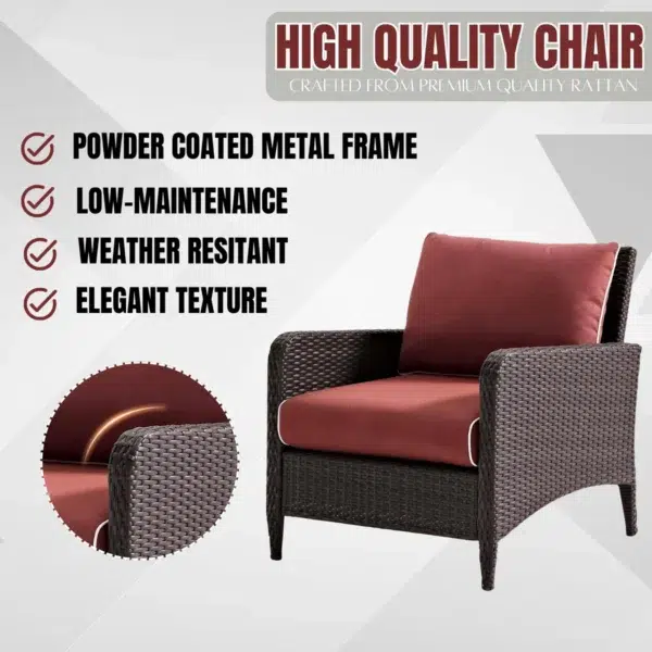 Outdoor 4-Piece Patio Wicker Furniture Set – Weather-Resistant Rattan Seating with Cushions