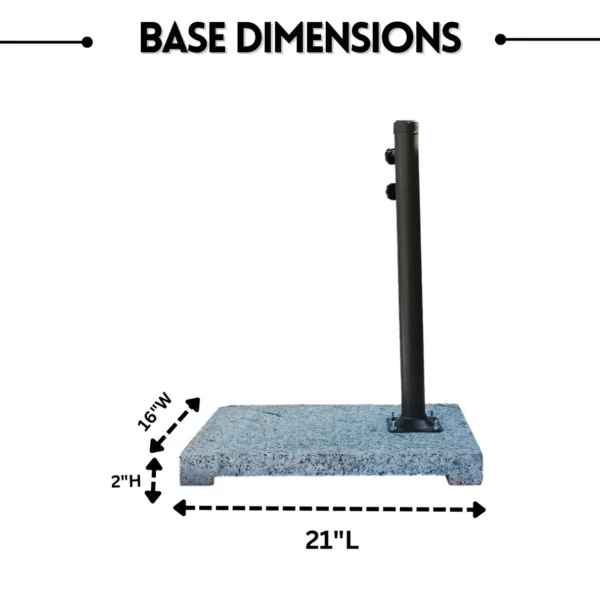 10ft Side Pole Square Shape Outdoor Umbrella With Granite Base (Off-White) - Image 3