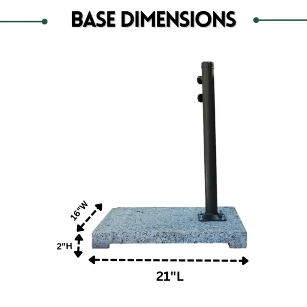 10ft Side Pole Square Shape Outdoor Umbrella With Granite Base (Green) - Image 4