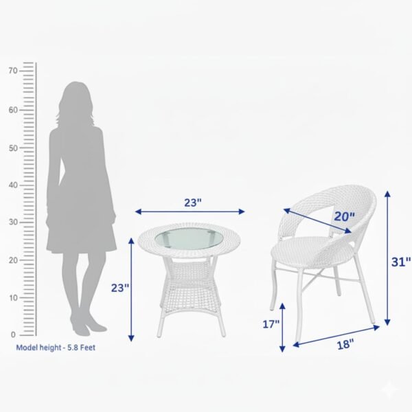 LOCCUS 5-Piece Outdoor Rattan Bistro Set with Table - Image 4