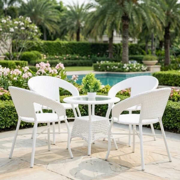 LOCCUS 5-Piece Outdoor Rattan Bistro Set with Table