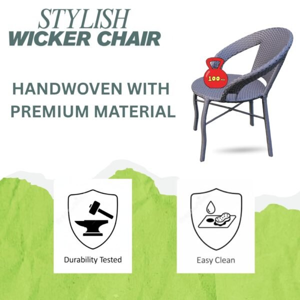 LOCCUS 5-Piece Outdoor Wicker Patio Bistro Set - Grey - Image 7