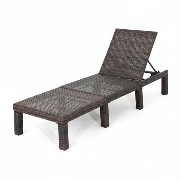LOCCUS Adjustable Reclining Sun Lounger, outdoor patio furniture with waterproof cushions and sturdy frame.