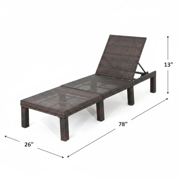 LOCCUS Adjustable Outdoor Chaise Lounge Chair with Waterproof Cushions - Image 2
