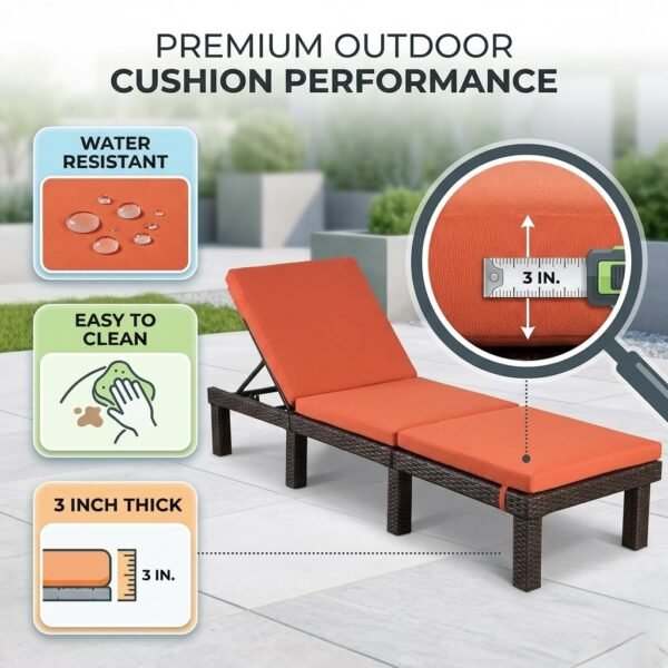 LOCCUS Outdoor HDPE Wicker Chaise Lounge Chair - Image 4