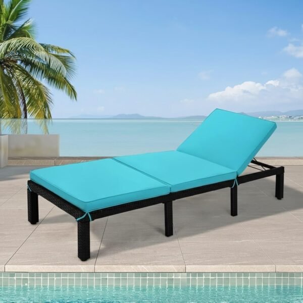 LOCCUS Adjustable Outdoor Chaise Lounge Chair with Waterproof Cushions - Image 5