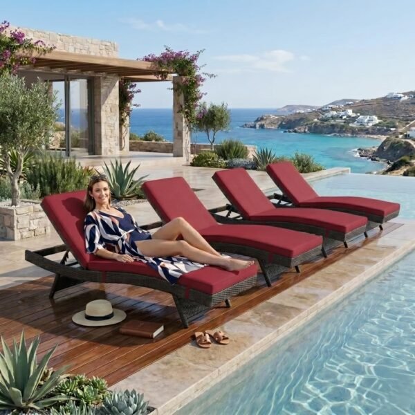 LOCCUS 4-Piece Outdoor Chaise Lounge Set - Image 2