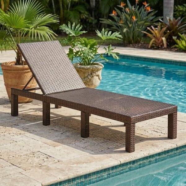 LOCCUS Adjustable Outdoor Chaise Lounge Chair with Waterproof Cushions - Image 8