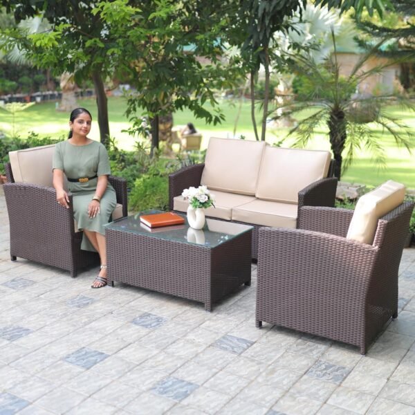 LOCCUS Outdoor Patio Sectional Sofa, Wicker Furniture Conversation Sets - Image 2
