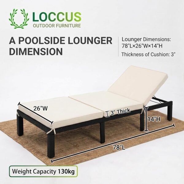 Comfortable cushioned recliner chair by swimming pool, person in green swimsuit enjoying luxury outdoor setting.