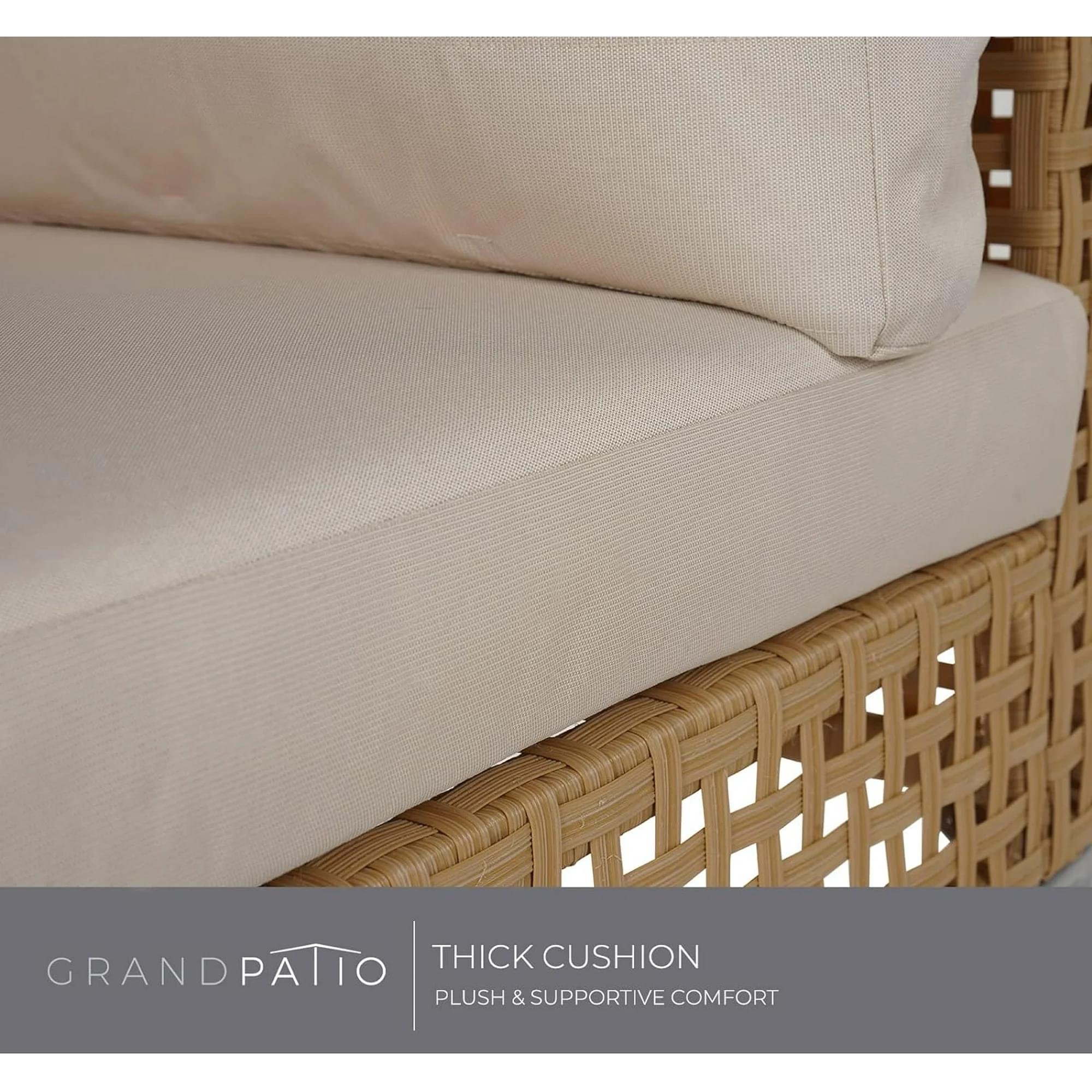 Outdoor double seater rattan wicker sofa with center table – stylish and durable patio furniture"